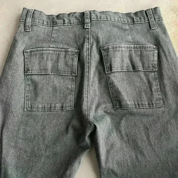 Vintage American Brand Nissi Juniors Gray Pocket Wide Leg Denim Jeans Size 11 - Picture 5 of 12